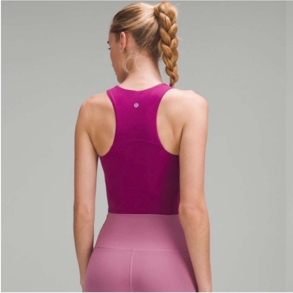 Lululemon Wunder Train Crop Tank Top Racerback Rare Bright Fuchsia Pink Size 4 - Picture 8 of 10